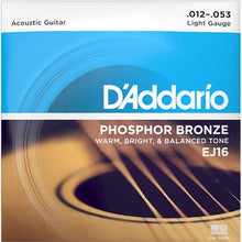 Cargar imagen en el visor de la galería, Juego cuerdas guitarra acustica D´Addario EJ16
